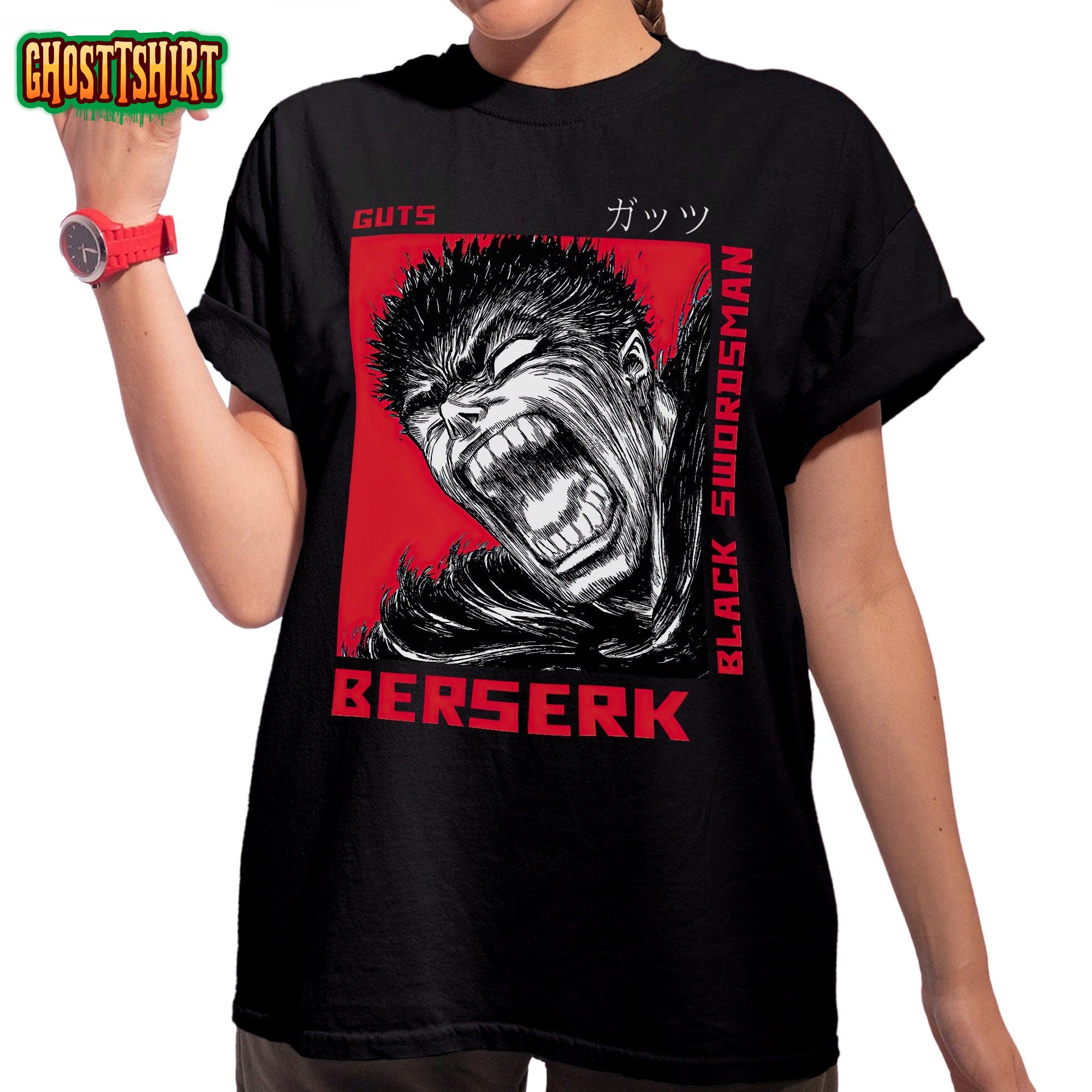 Vintage Berserk Black Swordsman Guts Unisex T Shirt