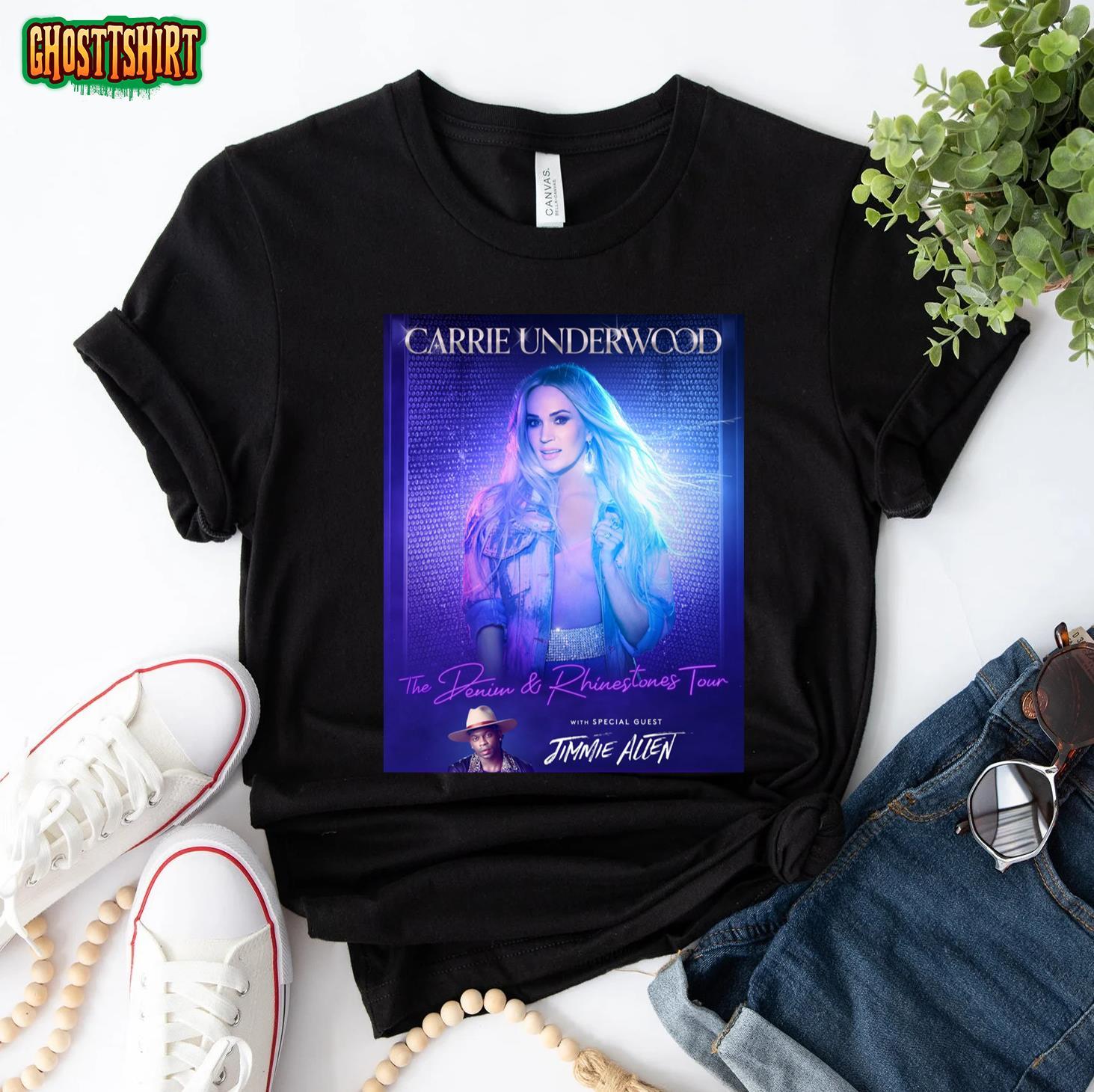 Denim Rhinestones Carrie Tour 2023 Underwood Unisex T Shirt