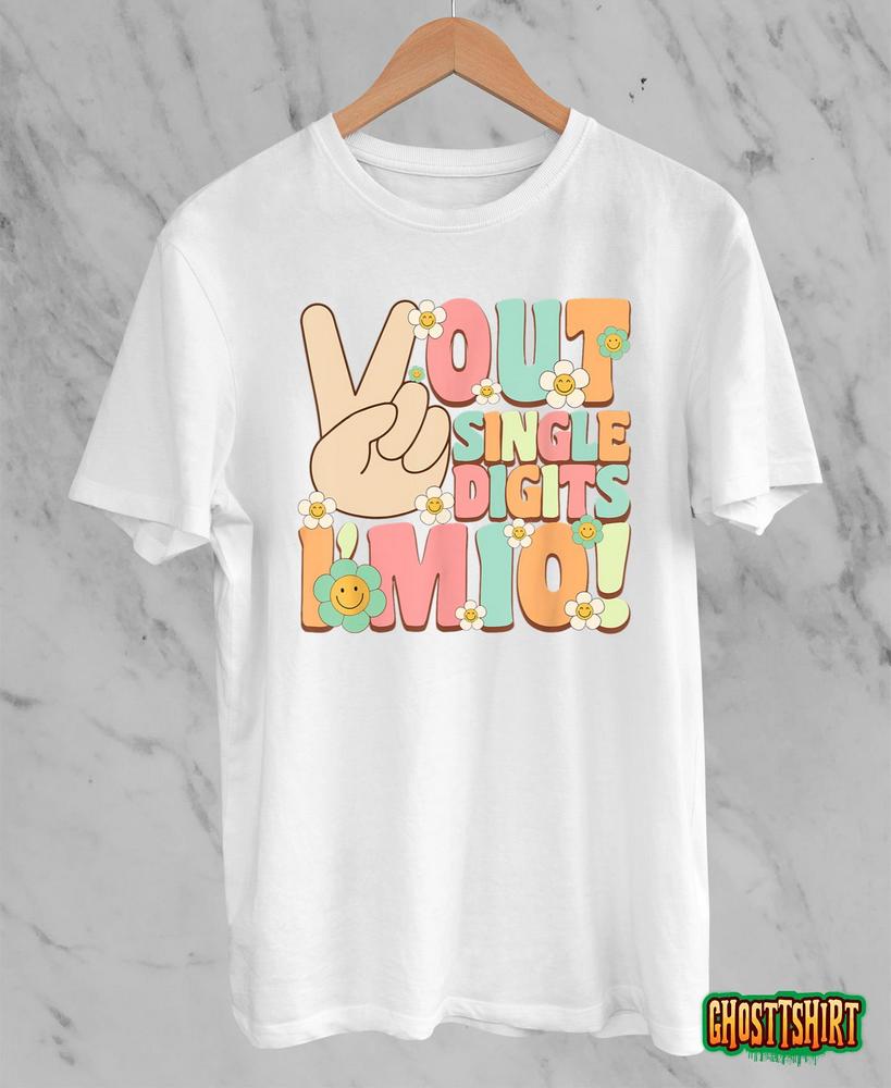 Peace Out Single Digits Retro Groovy 10th Birthday Girl T Shirt