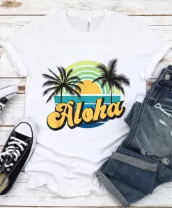 Aloha Hawaii Hawaiian Island Vacation Summer Family Vacation Funny Colorful Unisex T Shirt