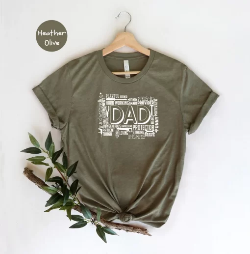 Dad Word Art Tee, Father’s Day Gift, Dad Gift, Cool Dad Gift, Dad Word Art Shirt