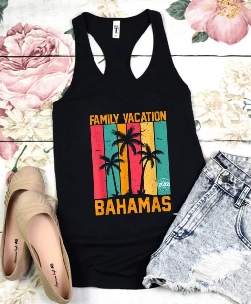 Family Vacation 2022 Bahamas Matching Group Summer Vacation Funny Colorful Unisex T Shirt