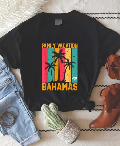 Family Vacation 2022 Bahamas Matching Group Summer Vacation Funny Colorful Unisex T Shirt