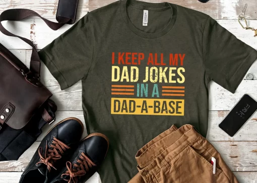I Keep All My Dad Jokes in A Dad Base Shirt, Dad Joke Shirt, Father’s Day T Shirt