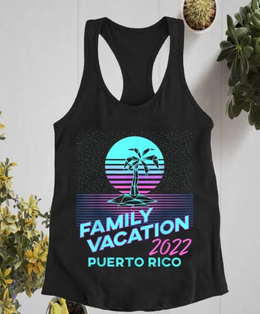 Puerto Rico Family Vacation 2022 Retro Matching Family Colorful Unisex Custom T Shirt