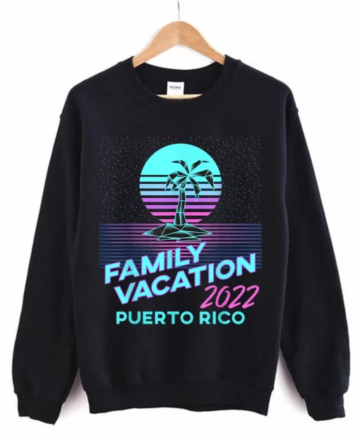 Puerto Rico Family Vacation 2022 Retro Matching Family Colorful Unisex Custom T Shirt