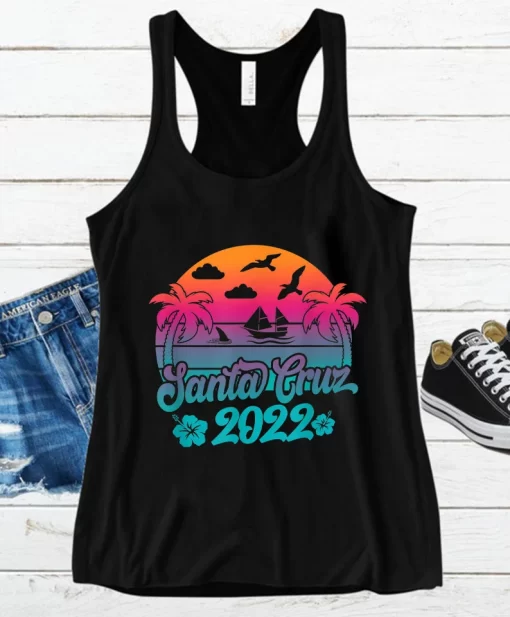 Retro Santa Cruz Beach 2022 Aruba Family Vacation Aruba Summer Colorful Unisex T Shirt