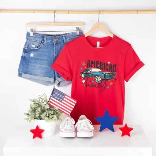American Honey Shirt, USA Flag Shirt, Independence Day Shirt