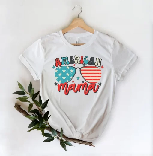 American Mama Shirt, 4th of July Matching Shirt, God Bless America Shirt, USA Flag Shirt