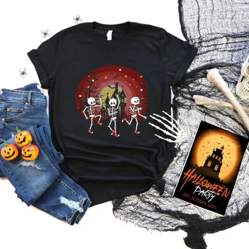 Dancing Skeleton Shirt, Funny Halloween T-Shirt, Funny Halloween Tee, Halloween Gift