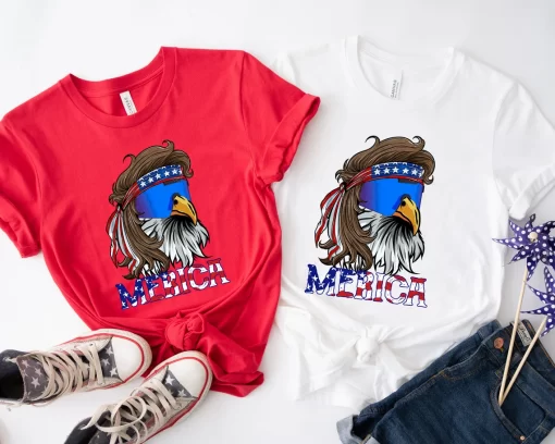 Eagle Merica T Shirt, American Flag Shirt, 4th of July Shirt, Independence Day Shirt