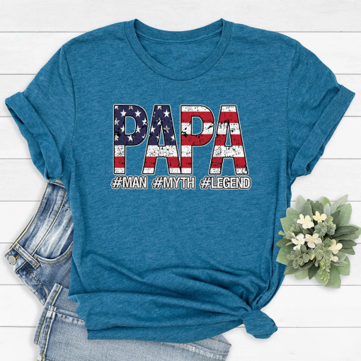 Funny Usa Flag Papa T Shirt, Father’s Day Shirt, 4th Of July Shirt