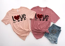 Love with Arrows Shirts, Valentine’s Shirt, Lovers Shirt, Valentine’s Day Shirt