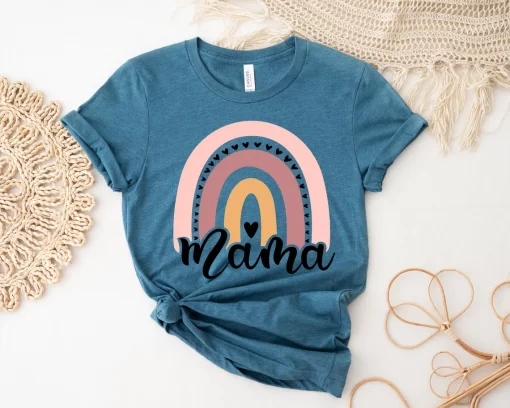 Mama Rainbow T-Shirt, Mother’s Day Gift Shirt, Gift for Mom