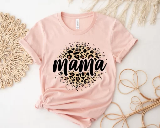 Mama T-Shirt, Mom Leopard Shirt, Gift for Mom, Mothers Day T-Shirt