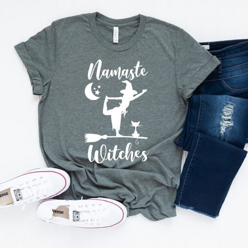 Namaste Witch Shirt, Witch Yoga shirt, Halloween Shirt, Witch Halloween Shirt