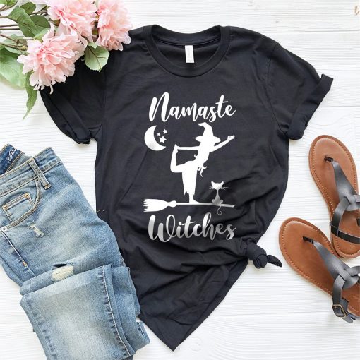 Namaste Witch Shirt, Witch Yoga shirt, Halloween Shirt, Witch Halloween Shirt
