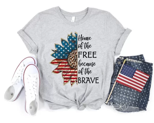 Patriotic Sunflower Shirt, 4th of July Matching Shirt, Independence Day Shirt