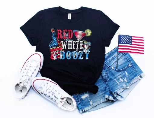 Red White Boozy Shirt, 4th of July Matching Shirt, Independence Day Shirt