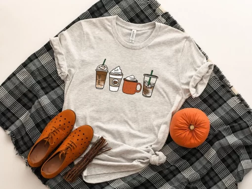 Thanksgiving T-Shirt, Fall Coffee Shirt, Thanksgiving T-Shirt