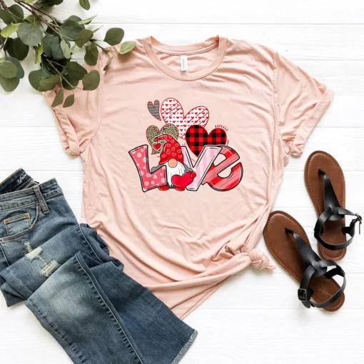 Valentine’s Day Gnome Love T-Shirt, Gnomes Valentine’s Day, Valentines Gif