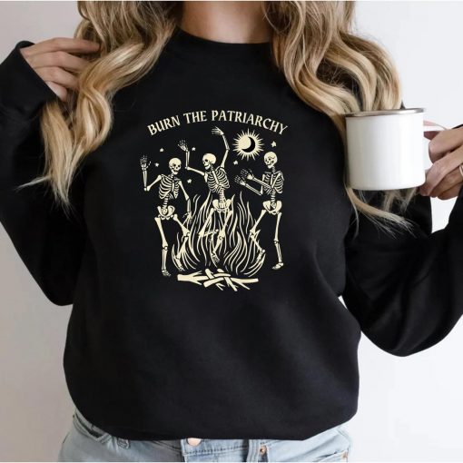 Burn The Patriarchy, Funny Feminist Halloween Premium T-Shirt