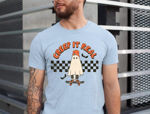 Creep It Real Ghost Boy Vintage Retro Halloween Fall Season T-Shirt
