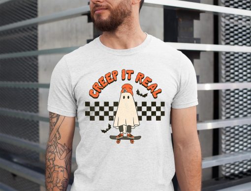 Creep It Real Ghost Boy Vintage Retro Halloween Fall Season T-Shirt