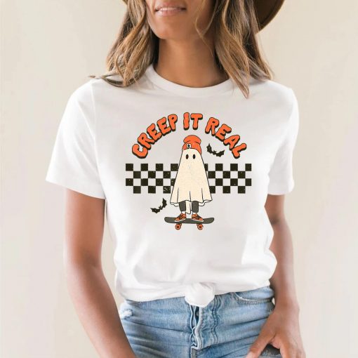 Creep It Real Ghost Boy Vintage Retro Halloween Fall Season T-Shirt