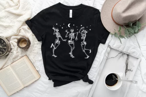 Dancing Skeletons Tshirt, Halloween Costume Sweatshirt