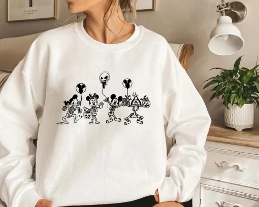 Disney Skeleton Halloween Party Sweatshirt