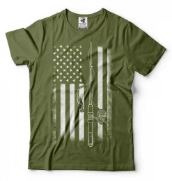Fishing T shirt USA Fishing Flag Gift, Fishing Shirts, Fathers Day Gift