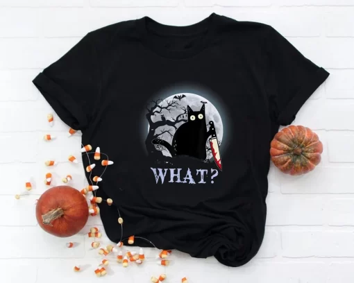 Funny Black Cat T-Shirt, Funny Halloween Shirt
