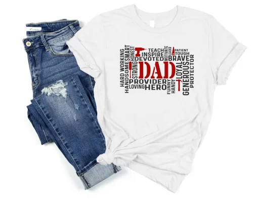 Funny Dad Shirt, Father’s Day T-Shirt, Hardworking Handsome