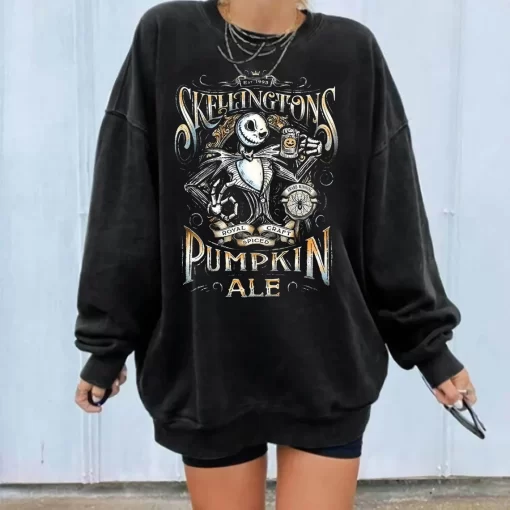 Funny Skellington Pumpkin Ale Halloween T-Shirt
