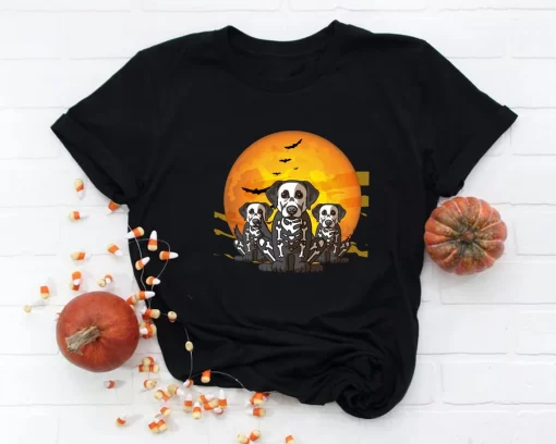 Halloween Labrador Retrievers Zombie Skeleton Black Lab Dog