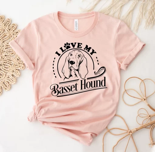 I Love My Basset Hound T-shirt, Dog Mom T-shirt, Animal Shirt