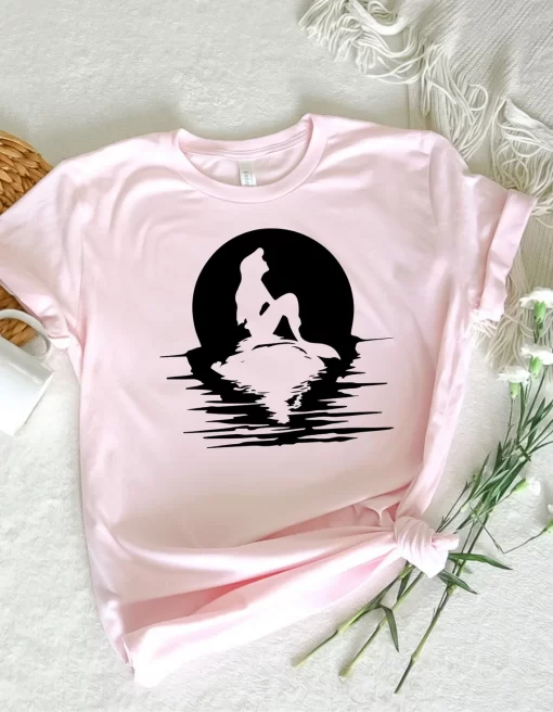 Little Mermaid Ariel Silhouette Rock T-Shirt