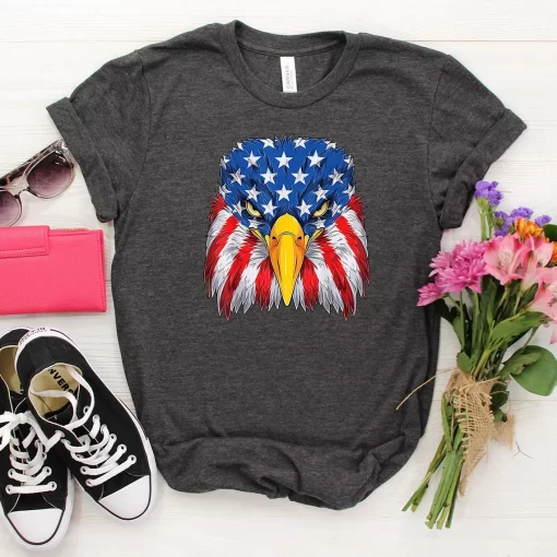 Patriotic Eagle Shirt, 4th of July Shirt, American Eagle Shirt