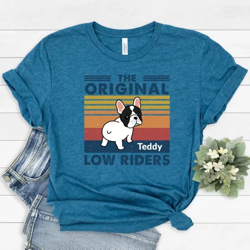 Personalized French Bulldog Low Rider Dogs T-Shirt
