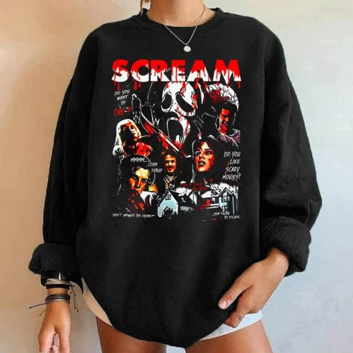 Retro 90s Scream Movie T-Shirt, Horror Movie Fan Shirt
