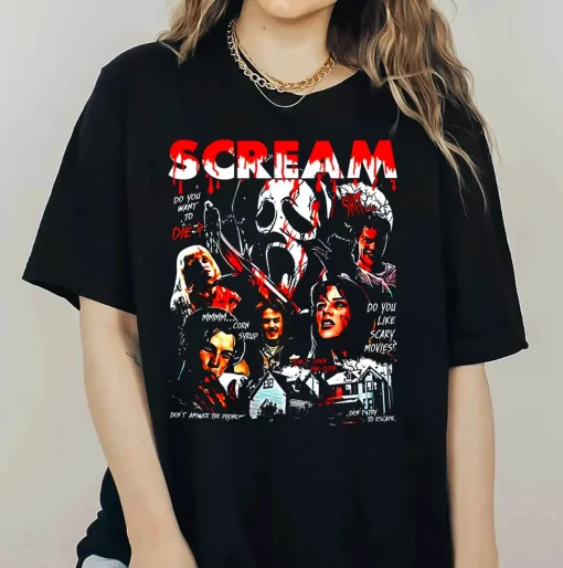 Retro 90s Scream Movie T-Shirt, Horror Movie Fan Shirt