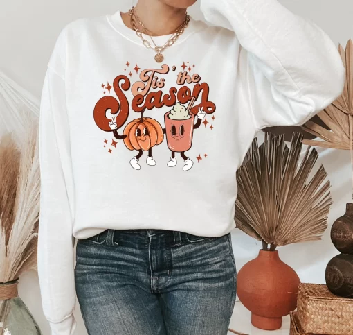 Tis’ The Season Fall Sweatshirt, Retro Fall Sweatshirt
