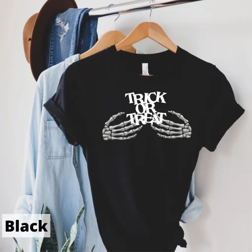 Trick or Treat Halloween Skeleton Hands T-Shirt