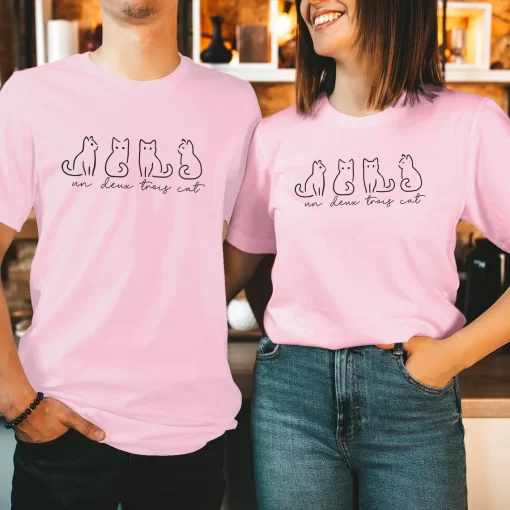 Un Deux Trois Cat T-Shirt, Cat Lovers Gift