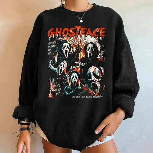 Vintage Ghostface T-Shirt, Horror Movie Sweatshirt