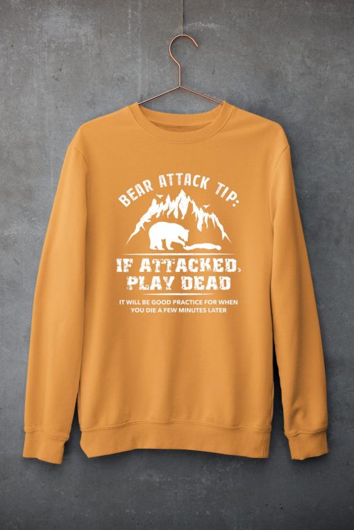Bear Attack Tip Camping Hiking Outdoor Travel Funny Vintage T-Shirt