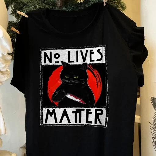 Black Cat No Lives Matter T-Shirt