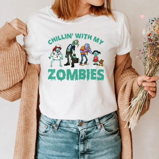 Chillin With My Zombies Halloween Boys Kids Funny Premium T-Shirt