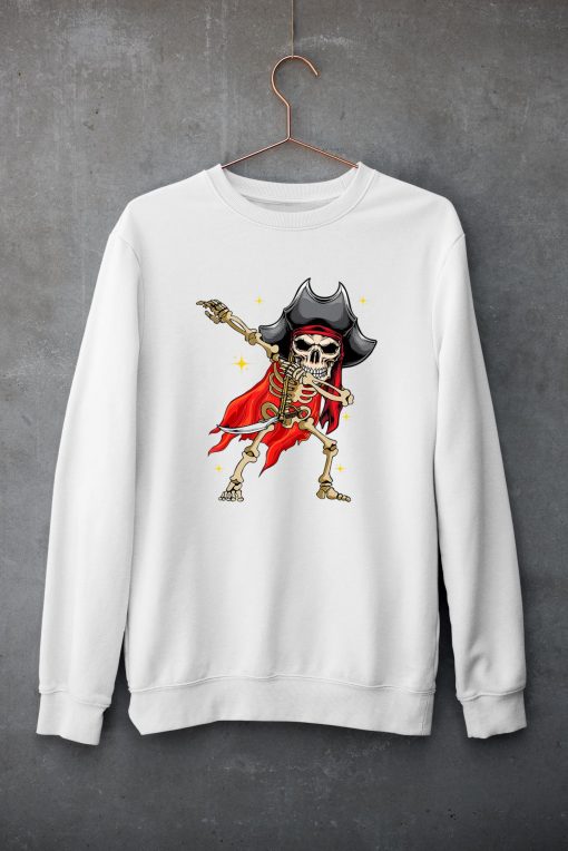 Dabbing Skeleton Pirate Halloween Kids Jolly Roger T-Shirt